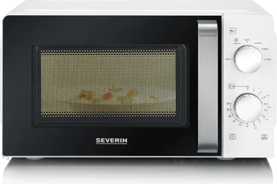 Produktbild von Severin MW 7885, Arbeitsplatte, Solo-Mikrowelle, 17 l, 700 W, Drehregler, Schwarz, Weiß