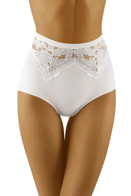 Produktbild von Wolbar damen slip hoher bund shapewear spitze unterhose wb422, weiß, xl