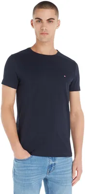 Immagine prodotto di Maglietta a maniche corte da uomo Tommy Hilfiger, modello Core Stretch Slim Fit, colore blu (Desert Sky)