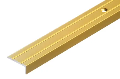Zdjęcie produktu dla Profil schodowy aluminiowy wąski 25x10mm Cezar Złoty Mat 2m