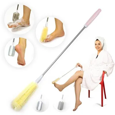 Produktbild von Solidchoice – 3-in-1-Fußbürste mit langem Griff