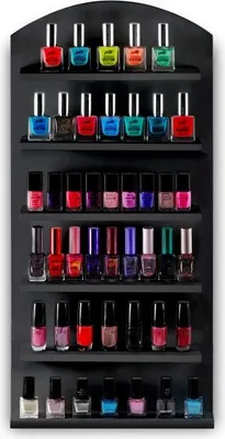 Produktbild von Nagellackregal Wandregal NAILBOARD Aufbewahrung Organizer Setzkasten versch. Modelle, Farbe:Schwarz BHT 600 x 285 x 70 mm