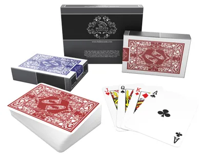 Produktbild von Plastik Spielkarten, Bridge-Format, Doppelpack.Stil:4 Eckzeichen