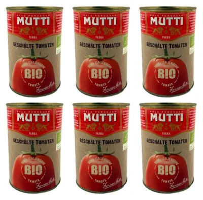 Produktbild von 6x Mutti Pomodori Pelati geschälte Tomaten 400g -