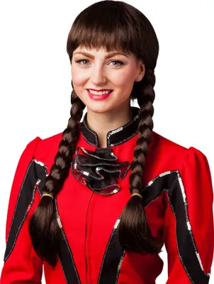 Produktbild von O30585 braun Damen Gardeperücke-Tanzperrücke-Zopfperücke-Mariechenperücke