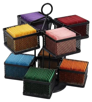 Teebeutel-Organizer, 2-stöckig, drehbar, 96 Teebeutel, 22x20x24 cm