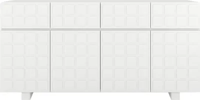 Produktbild von CUBO LONG Kommode 3D mit dekorierter Front / 4 Schubladen / 4 Türen / 169 cm / Weiß