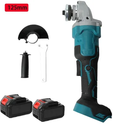 Image de Meuleuse d'angle - Meuleuse - Meuleuse électrique - 2 batteries - Avec accessoires - Bleue
