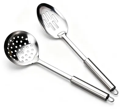 Schaumlöffel-Set 2er, Edelstahl, mit Aufhängeöse