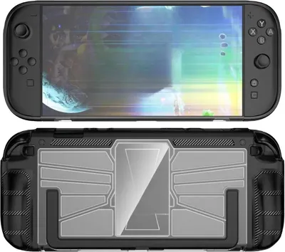Image de Pour Nintendo Switch 2 d'une seule pièce TPU / PC Hybrid Shockproof Housse de protection noire