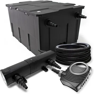 Obrázok produktu pre Sada filtrov pre jazierko, 60 000 litrov, UV filter pre jazierko, 24 W, čerpadlo 80 W, hadica, skimmer a čerpadlo pre fontánu