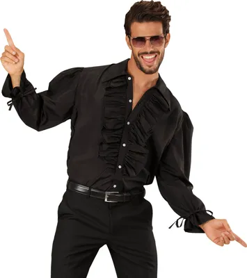 Produktbild von Rüschenhemd schwarz, Groesse:XL