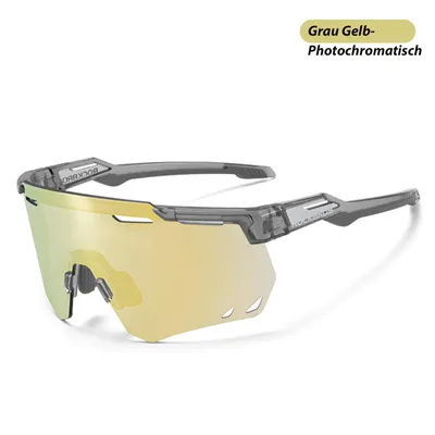 Zdjęcie produktu dla ROCKBROS Gogle rowerowe Gogle fotochromowe Okulary przeciwsłoneczne Samoprzyciemniające się Gogle rowerowe Szaro-żółte