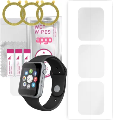 Produktbild von apgo 3 Stück Schutzfolie, klar, kompatibel mit Manta MA428 Smartwatch, Hydrogel Displayschutzfolie mit Positionierhilfe, Displayfolie, robust und kratzfest