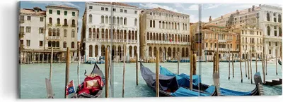 Produktbild von Bild auf Leinwand - Leinwandbild - Architektur venedig italien gondel - 120x40cm - Wand Bild - Wanddeko - Leinwanddruck - Bilder - Kunstdruck - Leinwand bilder - Wandkunst - CA120x40-2705