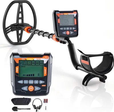 Produktbild von Metalldetektor für Erwachsene - Profi-Metallsuchgerät - 5 Suchmodi - IP68 Wasserdichte 25,4 cm Suchspule - Hochpräziser Golddetektor - LCD-Display - Kopfhörer - Verstellbare Länge