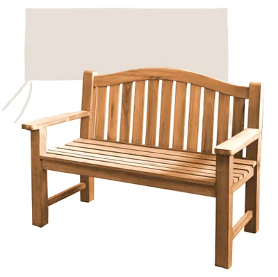 Zdjęcie produktu dla Gartenbank Catania Teak Massivholz Creme XXL extra stark 120 cm