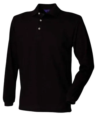 Produktbild von Henbury - Poloshirt für Herren Langärmlig LT3747 (L) (Schwarz)
