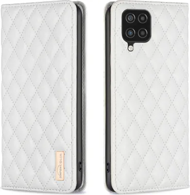 Produktbild von Galaxy A12 Hülle, Elegant Bookstyle Flip Leder Kartenfächer Schutzhülle mit Ständer für Samsung Galaxy A12 Weiß