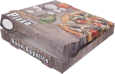 Produktbild von 100 Pizzakartons Pizzaboxen aus Pappkarton 20x20x4cm Happy Pizza „FRANCIA“