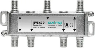 Produktbild von Axing BVE 60-01, Kabelsplitter, 5 - 1006 MHz, Silber, F, 125 mm, 20 mm