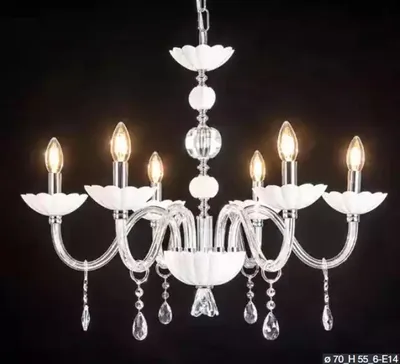 Produktbild von Kristallkronleuchter Deckenleuchte Zeus Weiße Deckenleuchte Lampe