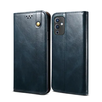 Obrázek produktu pro Pouzdro pro OnePlus 9, kožené flip pouzdro peněženka s funkcí stojánku modré