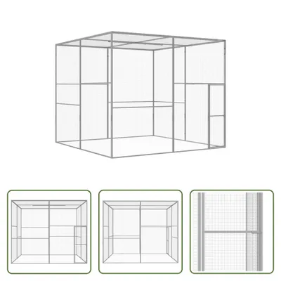 Produktbild von The Living Store Katzenkäfig 3x3x2,5 m Verzinkter Stahl