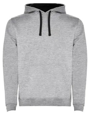 Produktbild von Roly - "Urban" Sweatshirt mit Kapuze für Herren LT5858 (XL) (Grau meliert/Schwarz)