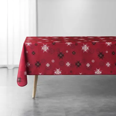 Tischdecke rechteckig 150x240 cm rot Polyester maschinenwaschbar