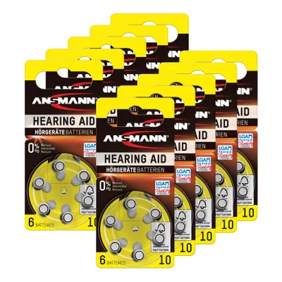 Produktbild von ANSMANN Hörgerätebatterien 10 gelb 60 Stück -  Typ 10 P10 ZL4 PR70 mit 1,4V