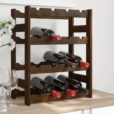 Produktbild von "2026 Promotion" Weinregal für 16 Flaschen Braun Massivholz Kiefer - Weinregale CC22691