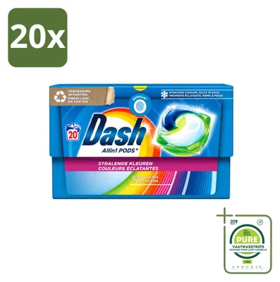 Produktbild von 20 x Dash All-in-1 Pods Color - Waschmittelkapseln für Bunte Wäsche - Großpackung - 20 Stücke