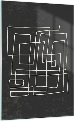 Produktbild von Bilder auf glas - Einteilig - Schwarzweiß Labyrinth Linie - 70x100cm - Glasbilder - Wandbilder - Bilder - Wanddekoration aus Glas - Glas Bilder - Wandbild auf Glas - GPA70x100-5110