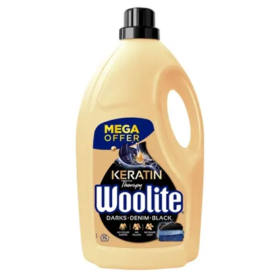 A bottle of Woolite laundry detergent.