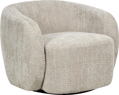 Produktbild von BELIANI Drehsessel mit Armlehnen und breiter Sitzfläche aus Polyester beige für das Wohnzimmer modern