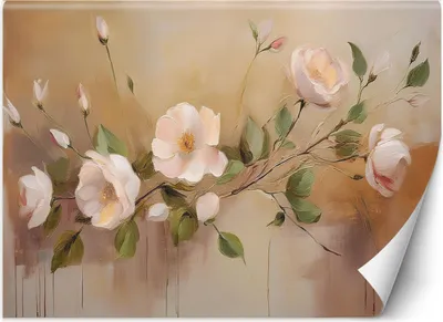 Immagine prodotto di Murale grande fiori rose acquerello carta da parati per pareti 250x175 cm colore Beige tema Fiori