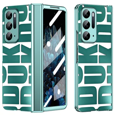 Obrázek produktu pro Pouzdro pro Oppo Find N, galvanizované průhledné pouzdro s ochranou displeje a pantu zelené