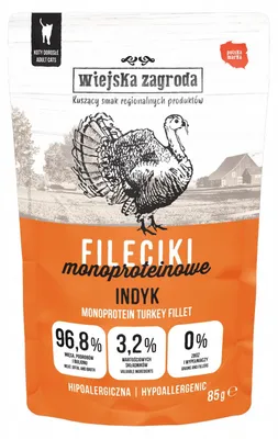 Produktbild von Wiejska Zagroda Putenfilets, Nassfutter für Katzen, 85 g