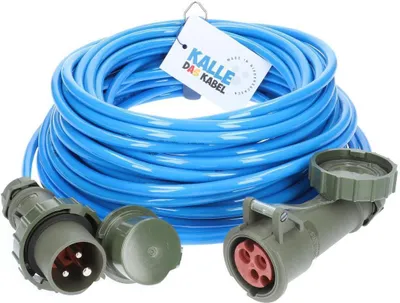 Produktbild von Kalle Verlängerungskabel CEE 230V 16A 2,5mm² Extreme Blau Aquasafe Military IP67 10 Meter