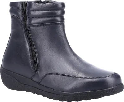 Immagine prodotto di Fleet & Foster - Stivaletti da donna "Morocco", doppia zip, in pelle FS8171 (38 EU) (blu navy)