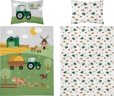 Obrázok produktu pre Detská posteľná bielizeň 90x120 traktor farma Bavlna