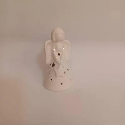 Produktbild von DECOLED Keramikengel, 5,5 x 5,5 x 10 cm, warmweiß, 2xLR44