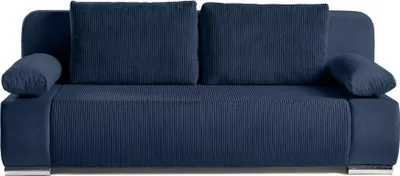 Image de Best Mobilier Elio - canapé 3 places convertible - avec coffre - en velours et velours côtelé , Bleu marine
