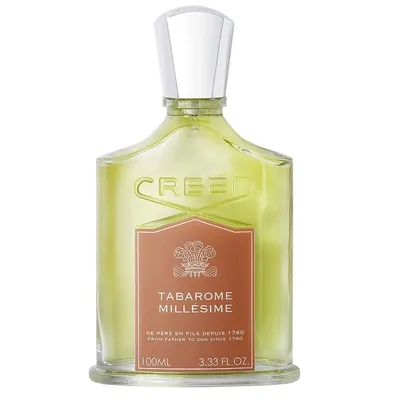 A bottle of Creed Tabarome Millesime perfume.