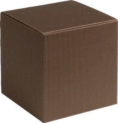 Produktbild von Geschenkbox Qubus aus offener Wellpappe, Geripptes Karton BRAUN, Format 15x15x15cm, 100 St.