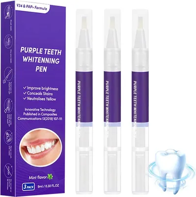 Productafbeelding van Tandverzorgingsset – Lila Whitening Stiften, 3 stuks – Effectieve tandbleking en verwijdering van vlekken