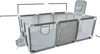 Obrázok produktu pre Detská ohrádka IMBABY, priestranný dizajn 231 cm x 189 cm, certifikát CPC SAFETY, svetlosivá 2 sieť-L