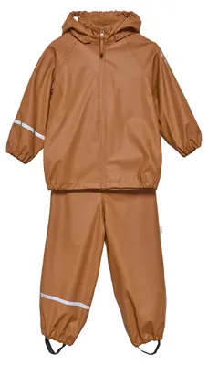 Produktbild von CeLaVi Unisex Kids Basic Recycle PolyurethanRainwear Set, Amber Brown, 80