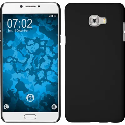 Produktbild von PhoneNatic Case kompatibel mit Samsung Galaxy C5 Pro - Hülle schwarz gummiert Hard-case + 2 Schutzfolien